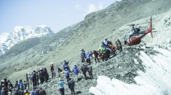 Rescue helicopter returns to Base Camp